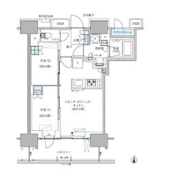 都営新宿線 西大島駅 徒歩3分の賃貸マンション 13階2LDKの間取り