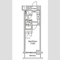 東京メトロ東西線 葛西駅 徒歩3分の賃貸マンション 8階1Kの間取り