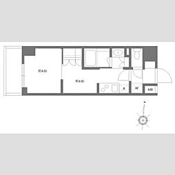 東京メトロ半蔵門線 清澄白河駅 徒歩12分の賃貸マンション 3階1DKの間取り