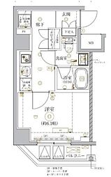 都営大江戸線 門前仲町駅 徒歩6分の賃貸マンション 7階1Kの間取り