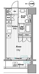 JR総武線 錦糸町駅 徒歩8分の賃貸マンション 8階1Kの間取り