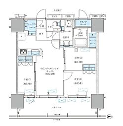 都営新宿線 西大島駅 徒歩3分の賃貸マンション 14階3LDKの間取り