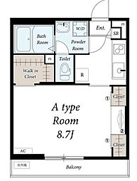 都営新宿線 船堀駅 徒歩8分の賃貸マンション 3階1Kの間取り