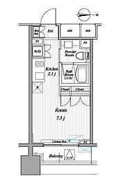 JR総武線 錦糸町駅 徒歩8分の賃貸マンション 4階ワンルームの間取り