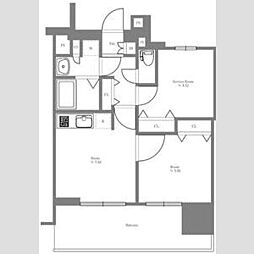 東京メトロ東西線 木場駅 徒歩4分の賃貸マンション 5階1SDKの間取り