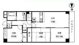 東京メトロ東西線 葛西駅 徒歩23分の賃貸マンション 6階3LDKの間取り