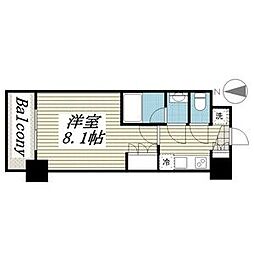 都営新宿線 菊川駅 徒歩2分の賃貸マンション 6階1Kの間取り