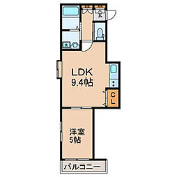 都営新宿線 篠崎駅 徒歩5分の賃貸アパート 1階1LDKの間取り