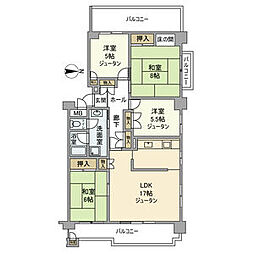 東京メトロ東西線 西葛西駅 徒歩13分の賃貸マンション 8階4LDKの間取り