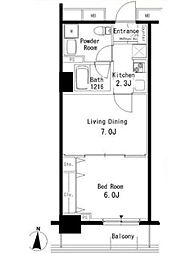 JR総武線 亀戸駅 徒歩6分の賃貸マンション 5階1LDKの間取り