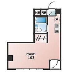 東京メトロ半蔵門線 錦糸町駅 徒歩9分の賃貸マンション 3階ワンルームの間取り