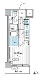 東京メトロ東西線 東陽町駅 徒歩9分の賃貸マンション 10階ワンルームの間取り