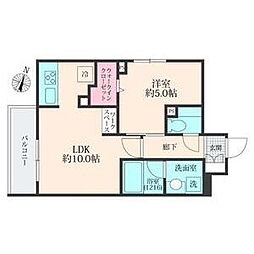 都営新宿線 瑞江駅 徒歩9分の賃貸マンション 4階1LDKの間取り