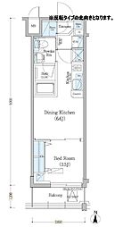 東京メトロ半蔵門線 住吉駅 徒歩7分の賃貸マンション 6階1DKの間取り