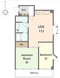 エレガンス葛西 2LDKの間取図画像