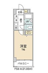 クオーレプロバンス南行徳 1Kの間取図画像