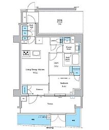 プレディアコート西葛西 1LDKの間取図画像