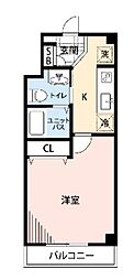 ジェラトーニ浦安 1Kの間取図画像