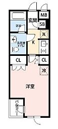 STELLACOURT行徳 1Kの間取図画像