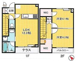 東京メトロ東西線 浦安駅 徒歩17分の賃貸アパート 1階2LDKの間取り