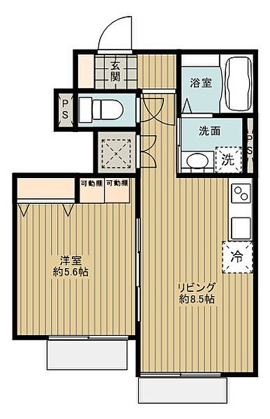 room8 103｜神奈川県秦野市南矢名(賃貸アパート1LDK・1階・33.95㎡)の写真 その2