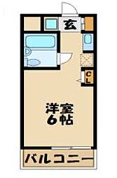 TOP上溝1 ワンルームの間取図画像