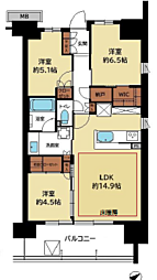 THEパームス相模原パークブライティア 3LDKの間取図画像