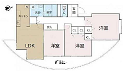 リズ青葉台No.2 3LDKの間取図画像