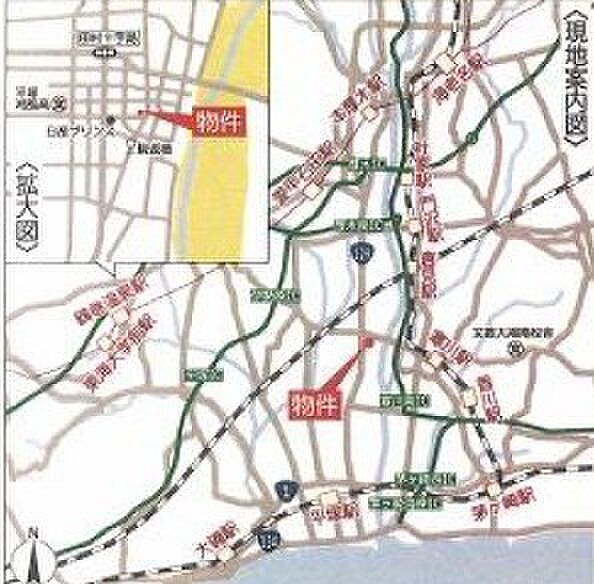 現地案内図です。