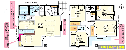 4LDK(リビング18.8帖)