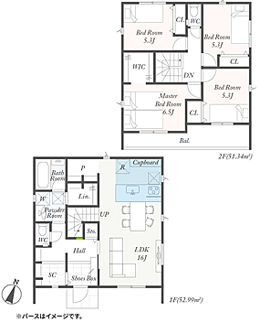 ※間取り図と現況が異なる場合には、現況を優先とさせていただきます。