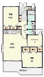 S-FORT鶴川 2SLDKの間取図画像