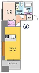 ヴァレーレ県庁前 1LDKの間取図画像