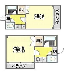 キャンパスパル 1Kの間取図画像