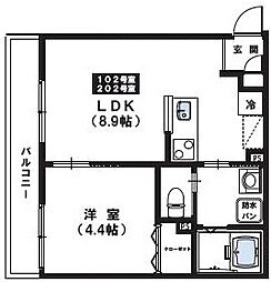 MaisonCalme 1LDKの間取図画像