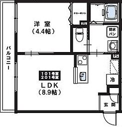 MaisonCalme 1LDKの間取図画像