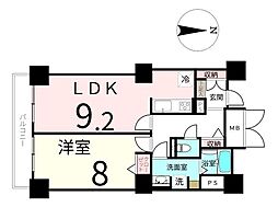 パークタワー台原 1LDKの間取図画像