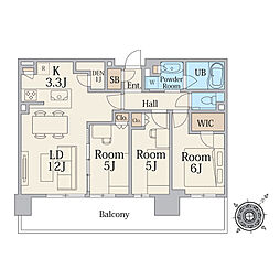 シティタワーズ東京ベイセントラルタワー 3LDKの間取図画像