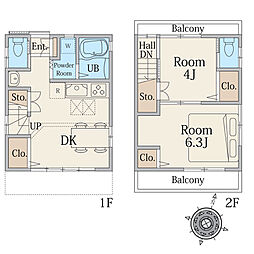 江戸川区篠崎町2丁目　築浅戸建て 2DKの間取り