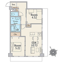 サンシティ新小岩 2LDKの間取図画像