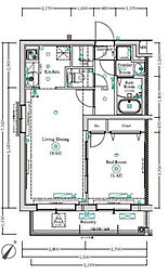 ヴァレッシア曳舟アンベリール 1LDKの間取図画像