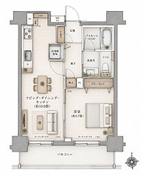 クリオ三ノ輪ラ・モード 1LDKの間取図画像