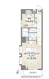 日本橋アムフラット 1LDKの間取図画像