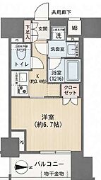 リビオレゾン上野入谷ザ・テラス 1Kの間取図画像