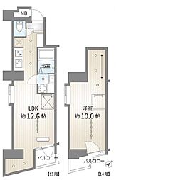 メインステージ入谷 1LDKの間取図画像