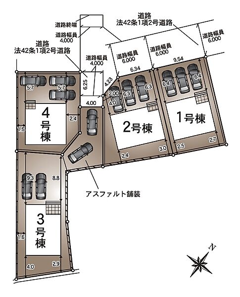 1号棟・2号棟：駐車3台可能♪