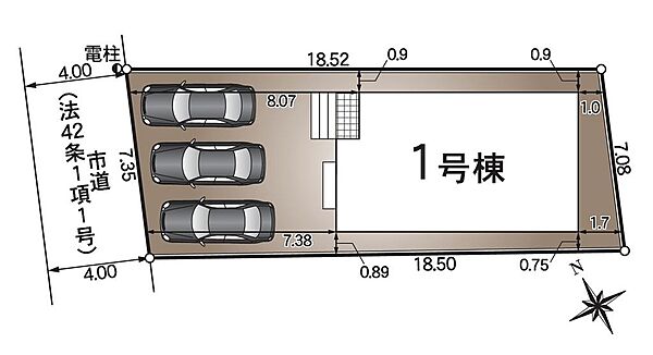 区画図：駐車３台可能♪