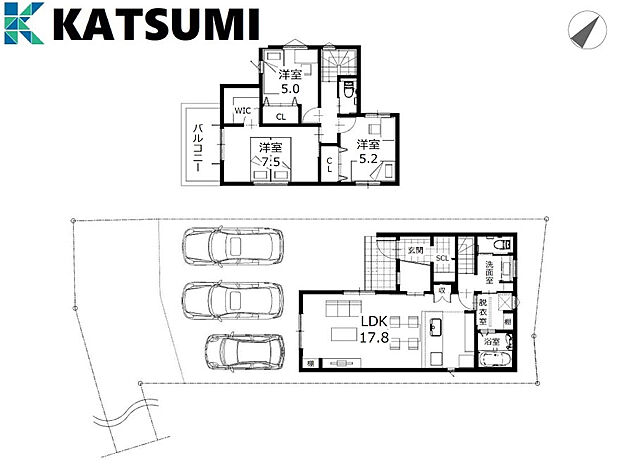 【間取り図】デザイナーズハウス野口町二屋