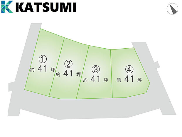 【区画図】■ パールヒルズ野口町二屋II　全４区画 ■ 土地探しからご入居、アフターメンテナンスまでサポート致します。まずはご希望をお聞かせ下さい。