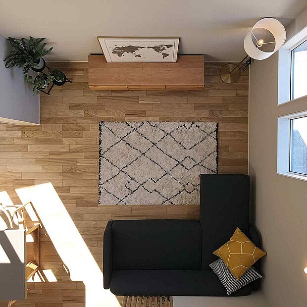 真上から見たリビング空間